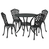 Garden Dining Set 5 pcs Black Aluminium 3334709