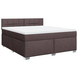 Box Spring Bed with Mattress Dark Brown 180x200 cm Fabric 3285970