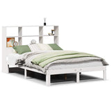 Bookcase Bed without Mattress White 120x190 cm Small Double Solid Wood Pine 3322551