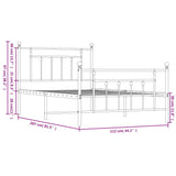 Metal Bed Frame without Mattress with Footboard Black 107x203cm 353551
