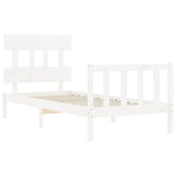 Bed Frame without Mattress White 90x200 cm Solid Wood Pine 3193322