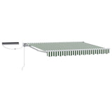 Electric Retractable Awning Green and White 3.5 x 2.5 m 3421806