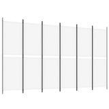 6-Panel Room Divider White 300x180 cm Fabric 350222