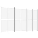 6-Panel Room Divider White 300x180 cm Fabric 350222