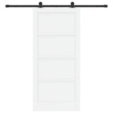 Sliding Door White and Black 93 x 202 cm Solid Pine Wood 3333375