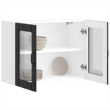 Kitchen Wall Cabinet with Glass Door Lucca Black Engineered Wood 853848