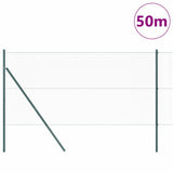 Fence with Posts Green 1.2 x 50 m PVC-coated steel 3352712