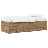 Bed Frame with Storage Artisian Oak 80 x 200 cm Engineered Wood 3429652