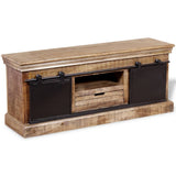 TV Cabinet with 2 Sliding Doors Solid Mango Wood 110x30x45 cm 244019