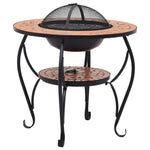 Mosaic Fire Pit Table Terracotta 68 cm Ceramic 46723