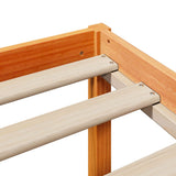Bed Frame with Headboard without Mattress Wax Brown 135x190 cm 3305878