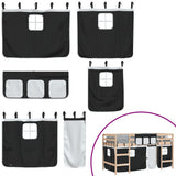 Kids' Loft Bed with Curtains without Mattress White&Black 80x200cm 3206955