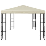 Gazebo with LED String Lights 3x4 m Cream 3070321