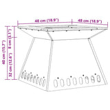 Fire Pit Black 48 x 48 x 40 cm Steel 858922