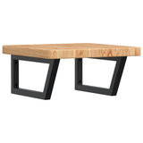 Basin Shelf Wall Mounted Steel and Solid Wood Oak 3302411