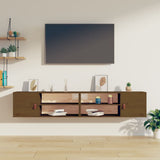 Wall Cabinets 2 pcs Honey Brown 80x30x30 cm Solid Wood Pine 818392
