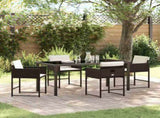 Garden Dining Set 5 pcs Brown Poly Rattan 3380727
