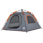 ZNTS Camping Tent Dome 4-Person Grey and Orange Quick Release 4004145