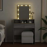 Dressing Table with LED Grey Sonoma 80x41x144.5 cm 848183