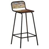 Bar Chair Set of 2 Mixed colour finish Solid reclaimed wood 321954