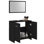 ZNTS 3 Piece Bathroom Furniture Set Black Engineered Wood 3056908