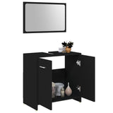 ZNTS 3 Piece Bathroom Furniture Set Black Engineered Wood 3056908