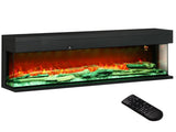 1800W 15-40&degC Adjustable Flame Glass Panel Convector Heater, 127cm T3398P378795