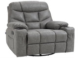 Thick Padded Faux Leather Recliner Armchair - Light Grey T3398P343461
