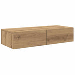 ZNTS Wall Shelf with Drawers Artisian Oak 80x33x17 cm Engineered Wood 859985