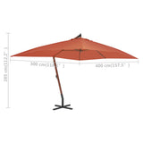 Cantilever Garden Parasol Terracotta 44494