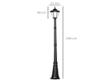 2.4 m Garden Lamp Post Light, LED Solar Powered Patio Path Lighting Lamp with Aluminium Frame, PIR T3398P317828