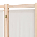 5-Panel Room Divider Cream 200x170x4 cm Fabric 247106