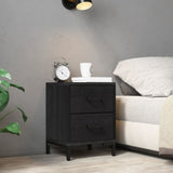 ZNTS Bedside Cabinet Black 36x30x45 cm Solid Pinewood 349912