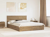 Bed Frame with Drawer Artisan Oak 135 x 190 cm Engineered Wood 3411322