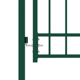 Fence Gate with Spikes Steel 100x200 cm Green 146387