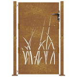 Garden Gate 100x150 cm Corten Steel Grass Design 153175