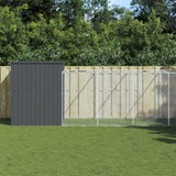 Dog House with Run Anthracite 214x1069x181 cm Galvanised Steel 3189123