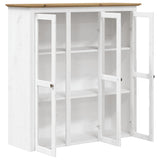 Highborad "BODO" White and Brown 115.5x43x200.5cm Solid Wood Pine 3206452