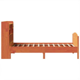 ZNTS Bookcase Bed without Mattress Wax Brown 75x190 cm Small Single Solid Wood Pine 3323169