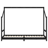 Kids Bed Frame Black 80x200 cm Solid Wood Pine 835702