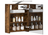 Bathroom Mirror Cabinet with Shelf Smoked Oak 30 x 10.5 x 50 cm 889019