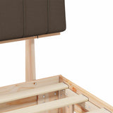 Bed Frame with Upholstered Headboard Taupe 120 x 190 cm 877507