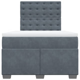 Box Spring Bed with Mattress Dark Grey 120x200 cm Velvet 3290895