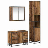 Bathroom Furniture Set with Door 3 pcs Old Wood Engineered Wood 3402560