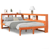 Bookcase Bed without Mattress Wax Brown 135x190 cm Solid Wood Pine 3324334