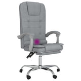 Massage Reclining Office Chair Light Grey Fabric 349802