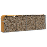 Log Holder Wood Look 300x45x100 cm Galvanised Steel 364586