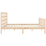 ZNTS Bed Frame without Mattress Solid Wood Pine 3192116