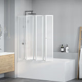 Bath Screen Folding Frosted 168 x 140 cm Aluminium & PP Panel 42023506