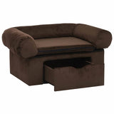 Dog Sofa with Drawer Brown 75x50x38 cm Plush 171077